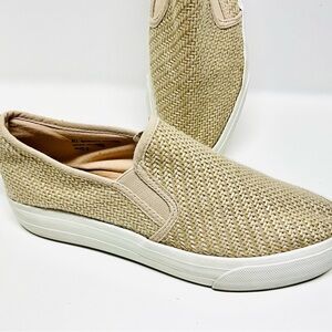 Restricted Beige Woven Slip-On Sneakers